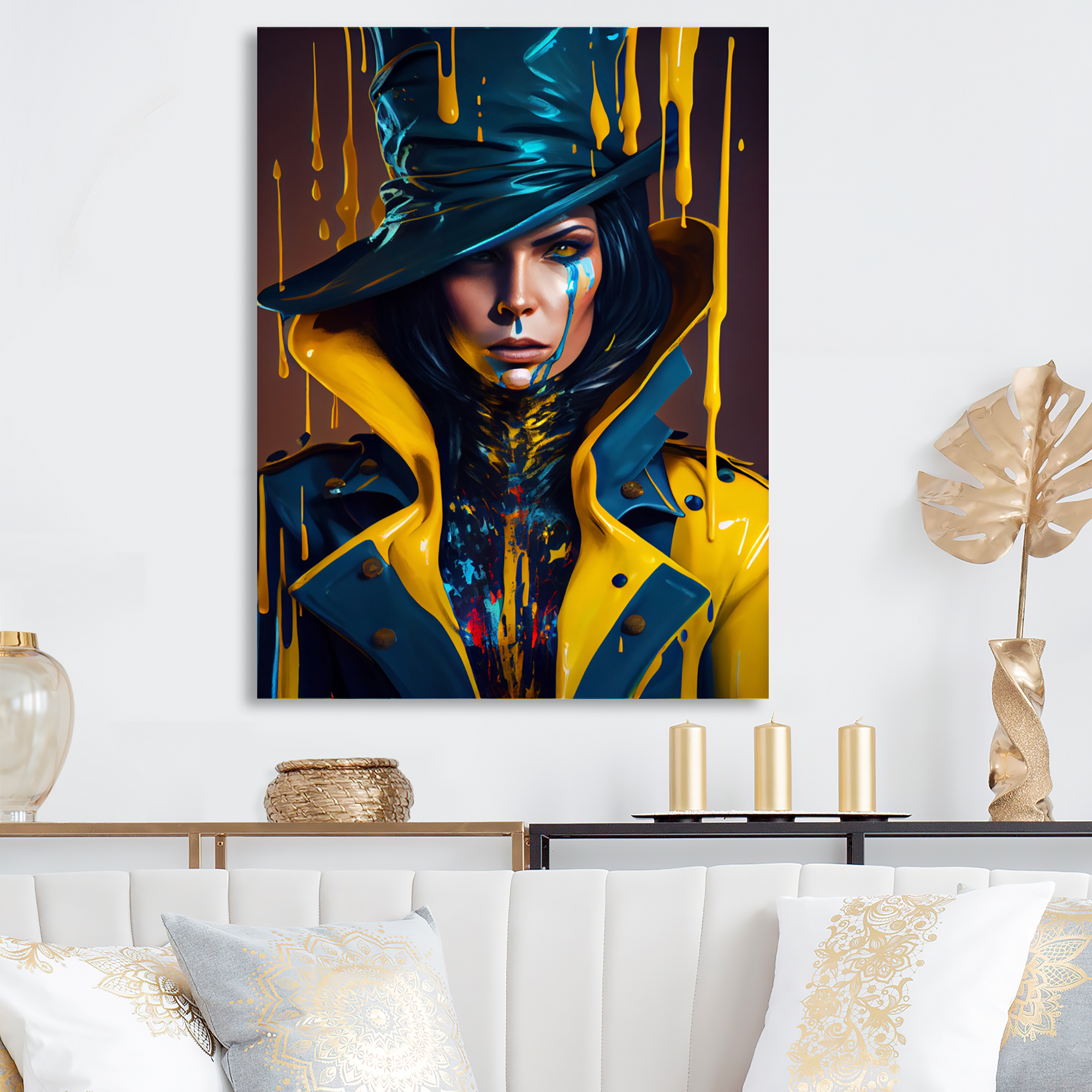 Designart Female Criminal Mastermind IX Canvas Wall Art