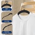 thumbnail image 5 of SereneLife 50-Piece Shirt Hangers, Premium Non-Slip Velvet Hangers Pack with 360° Swivel Hooks, Slim Space-Saving Design for Tops, Jackets, Blouses, & Strappy Dresses, Supports 8 lbs, (Black), 5 of 7