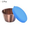 thumbnail image 3 of Contenedor de Aderezo para Ensalada Uxcell de 2pcs, Contenedores de Cocina de 2.4oz, Contenedores de Acero Inoxidable, Azul, 3 of 6