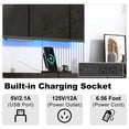 thumbnail image 4 of Blotout 80'' LED TV Stand with Power Outlet, High Gloss Wall Mounted TV Cabinet with Storage, Modern Floating Entertainment Center for Wall-mounted TV Up to 90'', 4 of 10