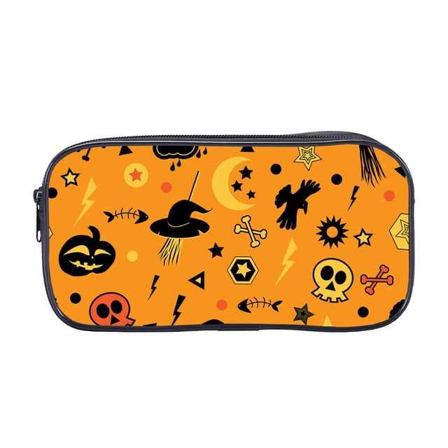 Halloween Print Childrens Pencil Case, Large-capacity Student Pencil Case