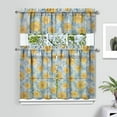 thumbnail image 2 of Country Sunflower Curtains 3-Piece Set - Rustic Floral Tier & Valance, Farmhouse Kitchen Window Treatment, Yellow Golden Sunflower & Wildflowers Design, 2 of 5