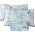 thumbnail image 5 of Paisley Sheets Set Queen Size 4Pcs Bohemian Paisley Bedding Sheets Collection Luxury 100% Cotton Sheets Set Silky Smooth & Crisp Bed Linen Set (4pcs, Blue Paisley), 5 of 5