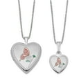 thumbnail image 1 of 925 Sterling Silver RH-plated Polished & Satin Butterfly Heart Locket & Pendant; for Adults and Teens; for Women and Men, 1 of 3