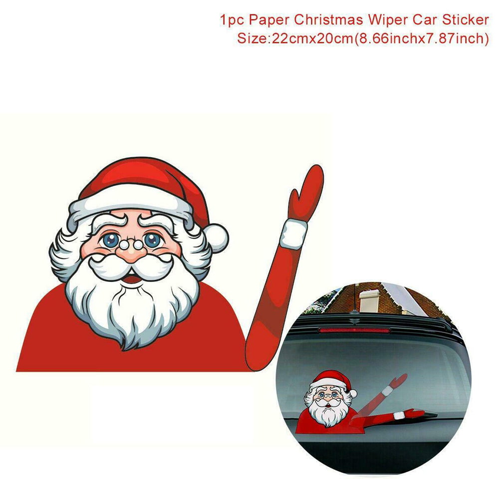 Rear Windshield Christmas Santa Claus Sticker Window Decals Car Wiper Xmas NEW