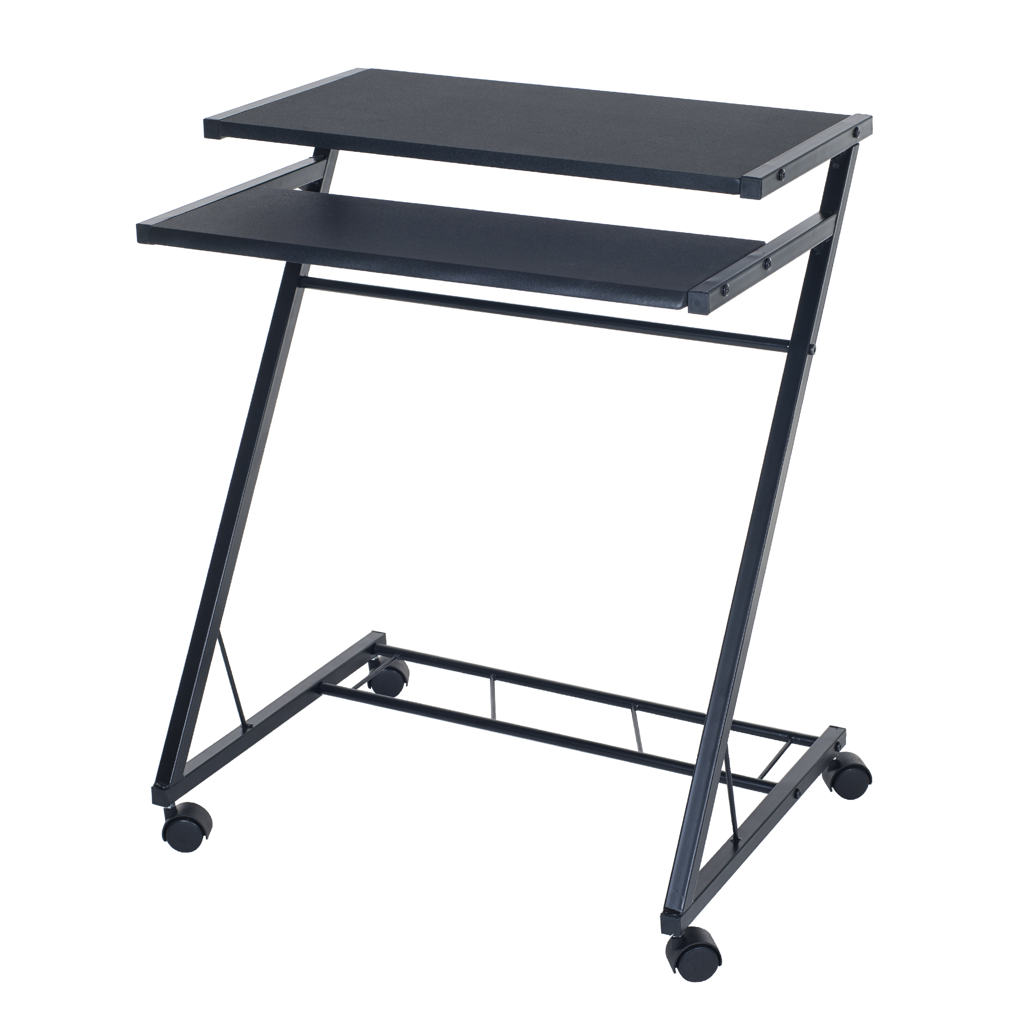 Lavish Home Rolling Laptop Cart with Casters for Mobility (Black)