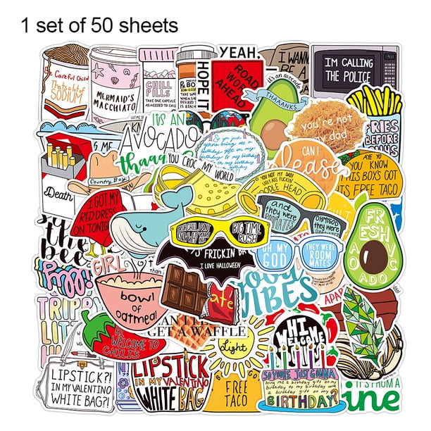 Bewildely 50 Uds. Pegatinas de grafiti con frases inspiradoras en inglés, impermeables, para maleta, portátil, Scooter, refrigerador, pegatinas para Decoración del hogar frases de vid Bewildely HA003803-06