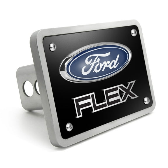 Ford Flex 3D Logo Black Thick Solid Billet Aluminum 2 inch Tow Hitch Cover