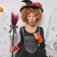 thumbnail image 5 of Halloween Witch Magician Woolen Pumpkin Witch Ghost Party Decoration Props Dance Halloween Children's Gauntlet Flying Home Role Playing, 5 of 6