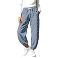 thumbnail image 5 of Zulora Women's Drawstring Elastic Waist Barrel Pants Casual Cropped Joggers with Pockets Loose Straight Leg Lounge Trousers for Daily Wear, 5 of 9