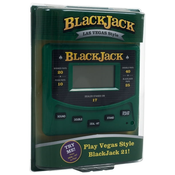 Trademark Global Reczone Electronic Handheld Las Vegas Style Blackjack Game with Bonus Deck of