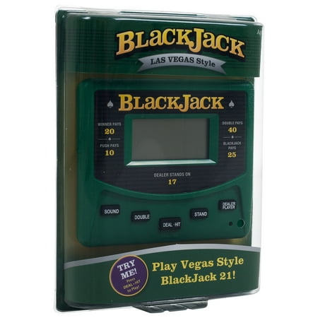 Trademark Global Reczone Electronic Handheld Las Vegas Style Blackjack Game with Bonus Deck of (Best Handheld Blackjack Game)