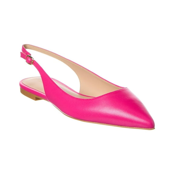 Stuart Weitzman Mara Leather Slingback Flat, 7, Pink
