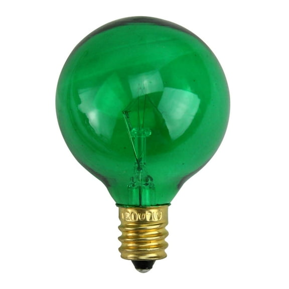 Pack of 25 Incandescent G40 Green Christmas Replacement Bulbs