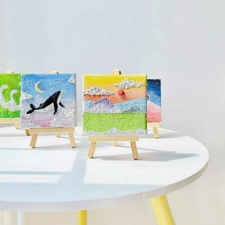 13-Piece Acrylic Artist Painting Set with Mini Table Easel, Canvas