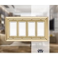 thumbnail image 2 of Monarch Abode 4-Gang Rocker Wall Plate, Architectural Decorator Metal Switch Wall Plate, Decorative Light Switch Cover Plate for Electrical Outlet, Brushed Gold, 2 of 7