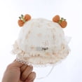 thumbnail image 2 of Tigivemen Infant Sun Hats Summer Bucket Hat Breathable Girl Bonnet Cap Lace Wide Brim Sunhats with Bow Orange Size 3-18 Months, 2 of 3