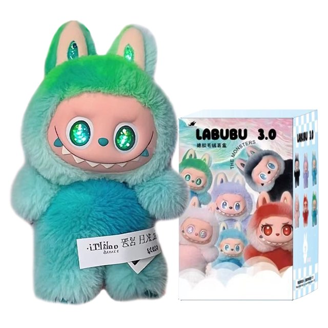 Labubu The Monsters V3 Series Caja de peluche ciega, juguete con base de vinilo, personajes animados, misteriosa caja sorpresa, llavero, niños