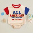thumbnail image 2 of kpoplk Baby Boy Girl Clothes Infant Summer Oversized Bubble Romper Toddler Baby Plain Short Sleeve Jumpsuit Size 0-3 Months,Beige, 2 of 4