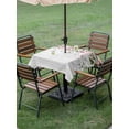 thumbnail image 3 of Outdoor Tablecloth with Umbrella Hole and Zipper, Pink Valentine's Day Square Table Cloth 60x60 Inch Waterproof Tablecloth, Roses Spring Floral Wooden Farmhouse Picnic Table Cover for Patio Camping, 3 of 7