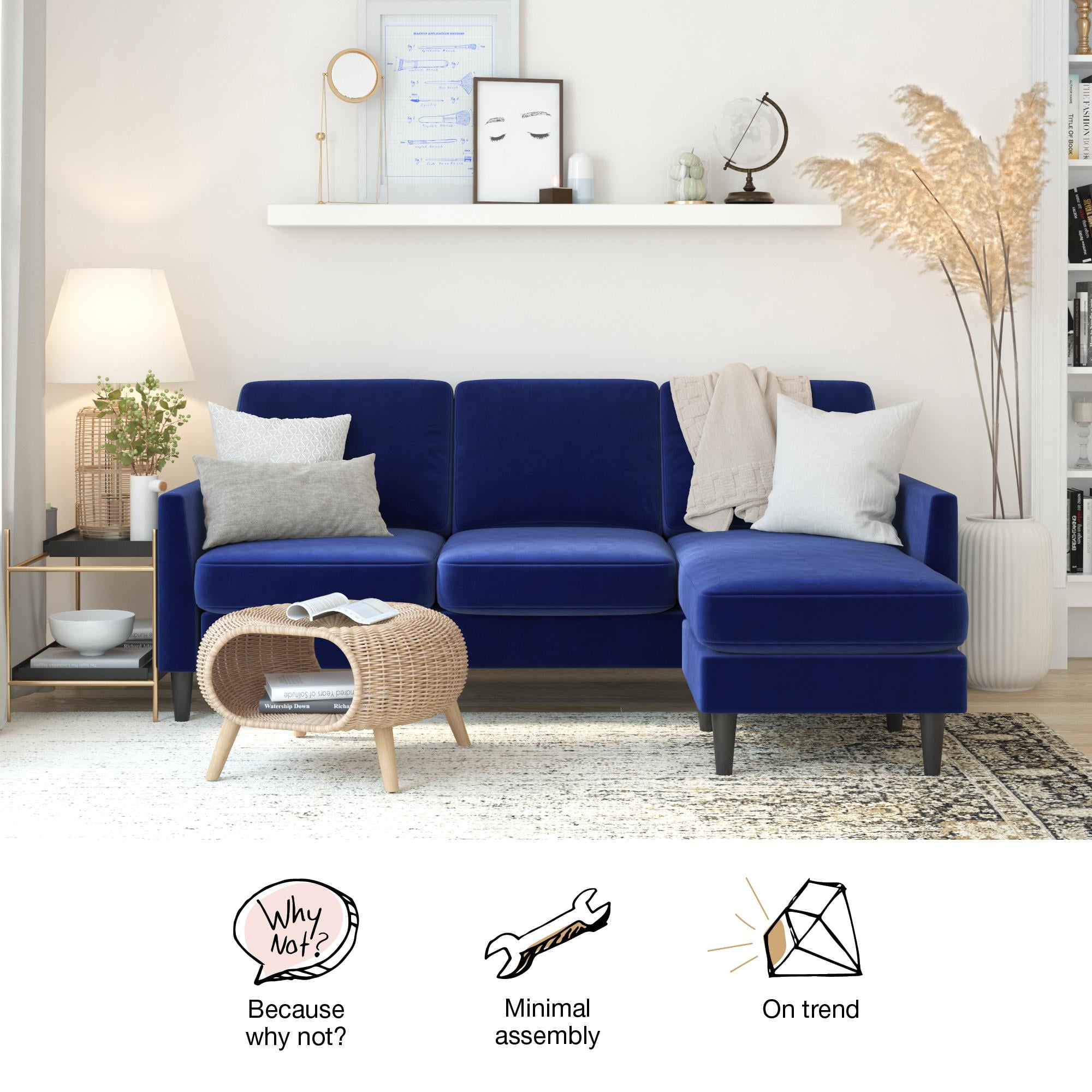 Mr. Kate Winston Reversible Sofa Sectional, Light Gray Linen