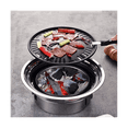 thumbnail image 4 of Four à Charbon en Acier Inoxydable pour la Maison, Commercial, Rond, Antiadhésif, Barbecue, Extérieur, Camping, Poêle à Charbon Portable, 4 of 6