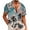 f, variant on Ruziyoog Summer short-sleeved mens flower shirt short-sleeved trendy personalized casual floral button down Hawaiian shirt 100% cotton Khaki M
