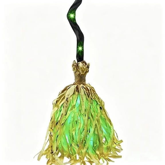35" Magic Witch Broom Halloween Accessories Witchy Home Decor| Moving, Touch Activated, Light up for Indoor & Outdoor Porch Decor.