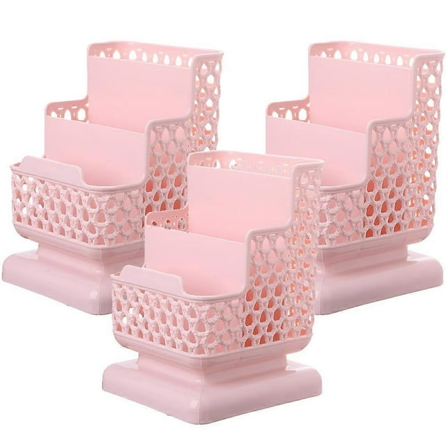 3pcs Desk Makeup Organizer Versatile Tabletop Storage Box for Cosmetics, Pens, Phones – Chic Design for Clutter Free Dressing Tables & Office Supplies
