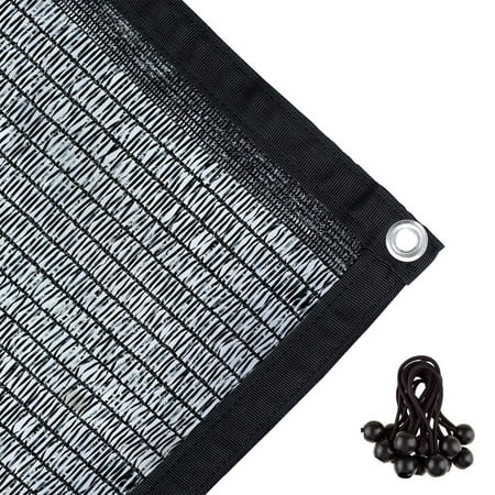 Agfabric 70% Sunblock Shade Cloth with Grommets for Garden Patio 12’ X 20’, Black