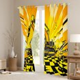 thumbnail image 3 of Castle Fairy Yellow Truck Curtains Pack Of 2 (42X84 Each) for Boys Men Teens,Cartoon Car Curtains Blackout,Geometric Plaid Bedroom Curtains,Breathable Home Decor, 3 of 6