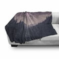 thumbnail image 3 of Northwoods Soft Flannel Fleece Throw Blanket, Foggy Mountain Range Coniferous Trees Adventure in Wilderness, Cozy Plush for Indoor and Outdoor Use, 60" x 80", Dark Purple Grey Mauve, by Ambesonne, 3 of 6