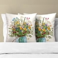 thumbnail image 3 of Watercolor Wildflower Throw Pillow Cover 22x22inch 2 Packs Spring Nature Botanical Mason Jar Cotton Cushion Case Spring Seasonal Farmhouse Pillowcase for Sofa Couch Home Patio, 3 of 14