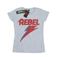 thumbnail image 1 of David Bowie Womens Distressed Rebel Cotton T-Shirt, 1 of 3