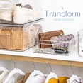 thumbnail image 4 of primebox Plastic Food Storage 8 Pack Clear Container Bin with Handles for Organizing Kitchen, Pantry, Refrigerator, Freezer, Pantry, Cabinet, Closet, Bathroom. 10”x8”x3”, 4 of 7