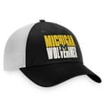 thumbnail image 3 of Men's Top of the World Black/White Michigan Wolverines Stockpile Trucker Snapback Hat, 3 of 4