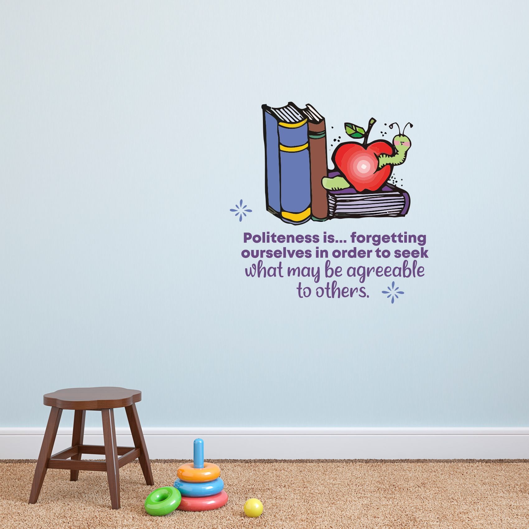 Politeness Books School Class Quote Cartoon Quotes Decors Wall Sticker ...