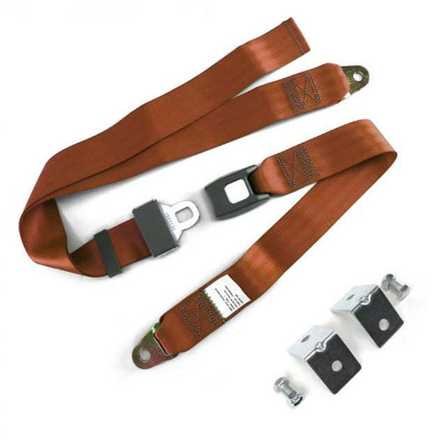 SafeTBoy 314396 2 Point Copper Standard Buckle Lap Seat Belt with Mounting Hardware