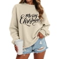 thumbnail image 6 of Jkety Christmas Light Sweatshirt for Women Christmas Sweatshirts for Women Merry Christmas Shirt Xmas Tree Graphic Long Sleeve Vacation Pullover Tops Beige,M, 6 of 6