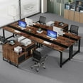 thumbnail image 2 of Tribesigns Executive Computer Desk with File Cabinet, 71-inch Home Office Desk with Filing Storage Drawer Cabinet, Brown & Black, 2 of 10