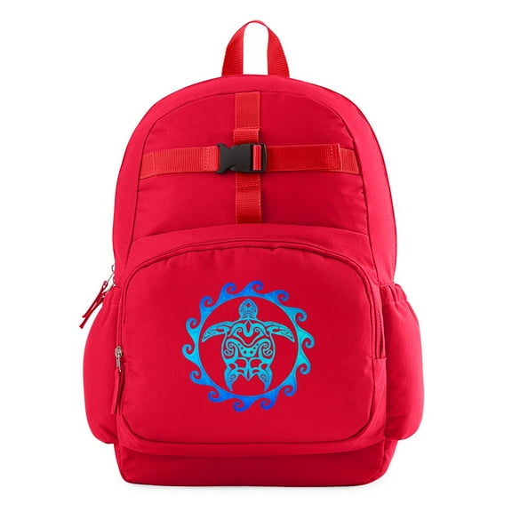 CafePress - Blue Tribal Turtle Sun - Cute School Travel Backpack