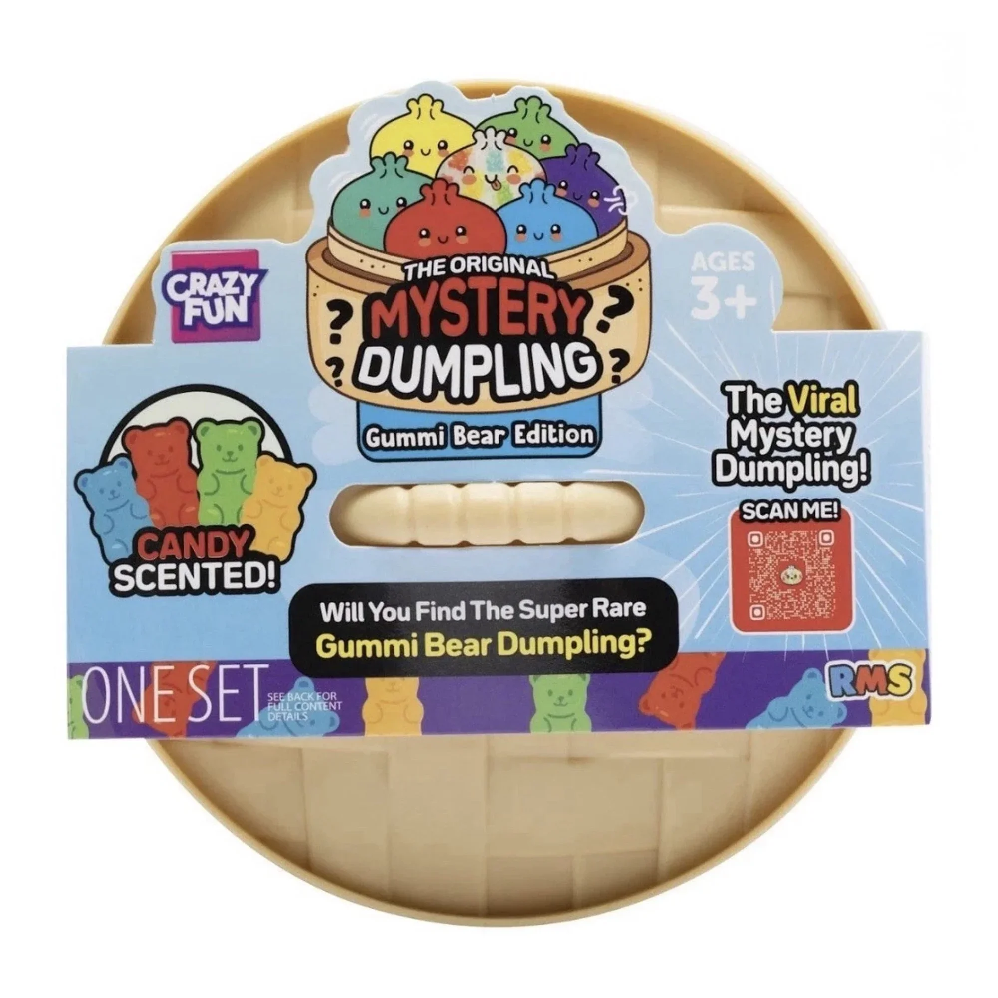 Crazy Fun RMS GUMMI BEAR Dumpling Squishy, Glitter Bun Squishy Mystery Box, Dumplings Squeeze Balls Stress Relief Sensory for Holiday & Birthday Gifts