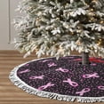 thumbnail image 3 of Christmas Tree Skirt, Breast Cancer Awareness3 Christmas Tree Decorations Indoor, Tree Skirts Mat With Tassel Trim for Halloween New Year Holiday Christmas Party Decor 30 Inches, 3 of 7
