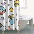 thumbnail image 4 of Colorful Fantasy Food Elements Pattern Shower Curtain 36"x72" ,Bathroom Decorative Shower Curtains Set with 12 Hooks,Modern Waterproof Washable Shower Curtain, 4 of 6