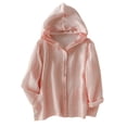 thumbnail image 4 of JUSLIO Hoodies for Women Full Button Front Chest Patch Pocket Breathable Sun Protection Shirt,Linen Hooded Drawstring Collar Hoodies Sweatshirts Pink M, 4 of 9
