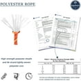 thumbnail image 6 of Arborist Rigging Rope Bull Rope (1/2 in x 150 ft) Orange Polyester Braided Arborist Rope 48 Strands for Various Outdoor Applications Construction Climbing Swing Sailing, 6 of 9