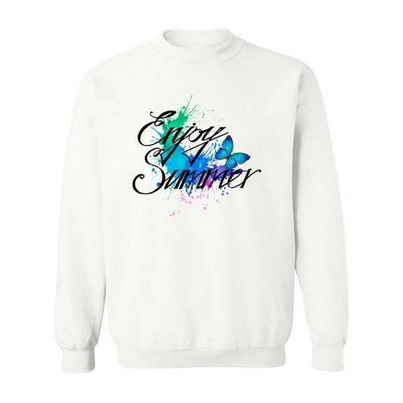 Enjoy Summer Watercolor Design . Sweatshirt Women -Image by Shutterstock, Female 4X-Large