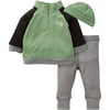 Gerber Newborn Baby Boy Microfleece Zip Jacket, Pant & Hat 3pc Outfit Set