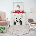 thumbnail image 4 of UNIQOOO Red HOHOHO Christmas Stocking Holder Set of 3, Max 2Lbs, Heavy Duty, Padded Grip Bottom, HoHoHo Christmas Mantel Hooks Fireplace Garlands Wreath Decoration Hanger, w/ Bells Candy Cane Ribbons, 4 of 9