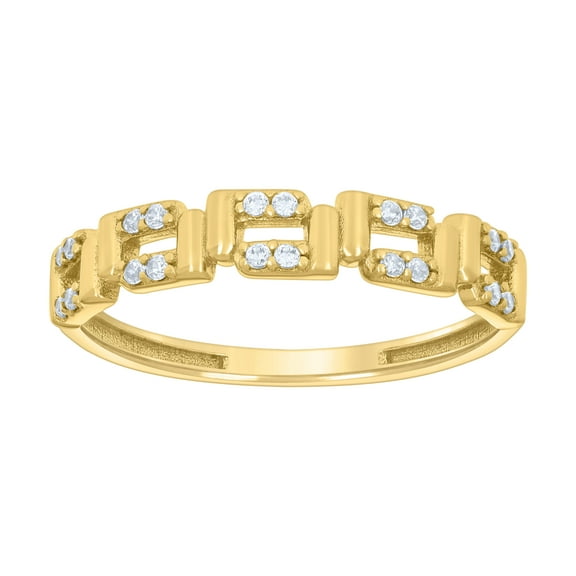10kt Real Yellow Gold Womens Cubic-Zirconia Fashion Ring